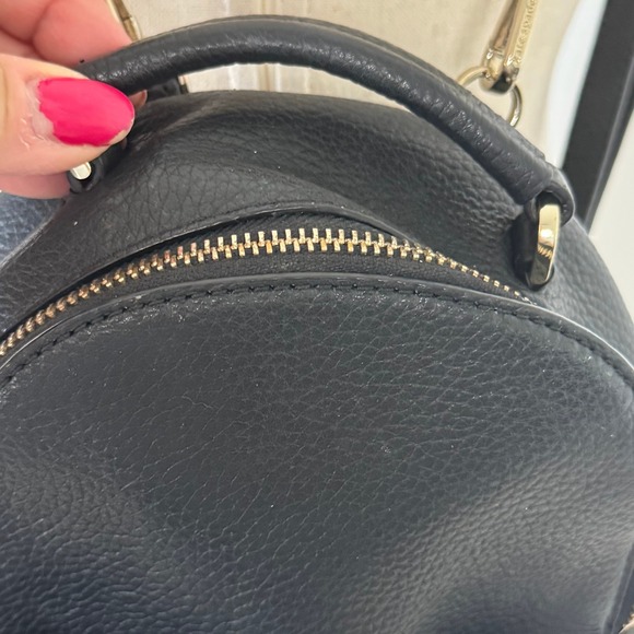 Kate Spade New York Black Pebbled Leather Mini Backpack Gold Logo J183 main image 8